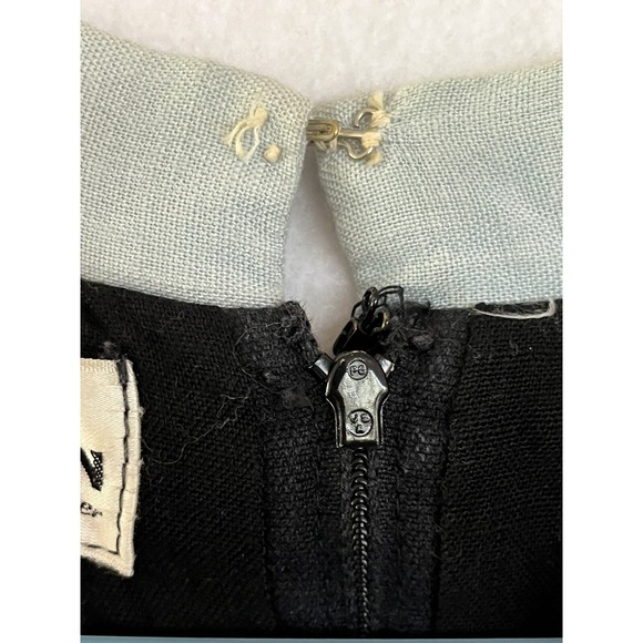 Vintage Alfred Shaheen Black Long Maxi Dress Asian Script Master Printer Sz XS/S - Picture 6 of 11